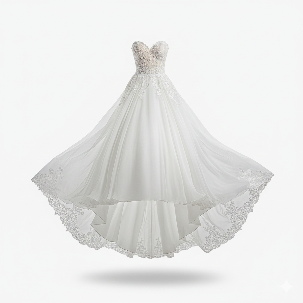 robe de mariée avec une traîne
